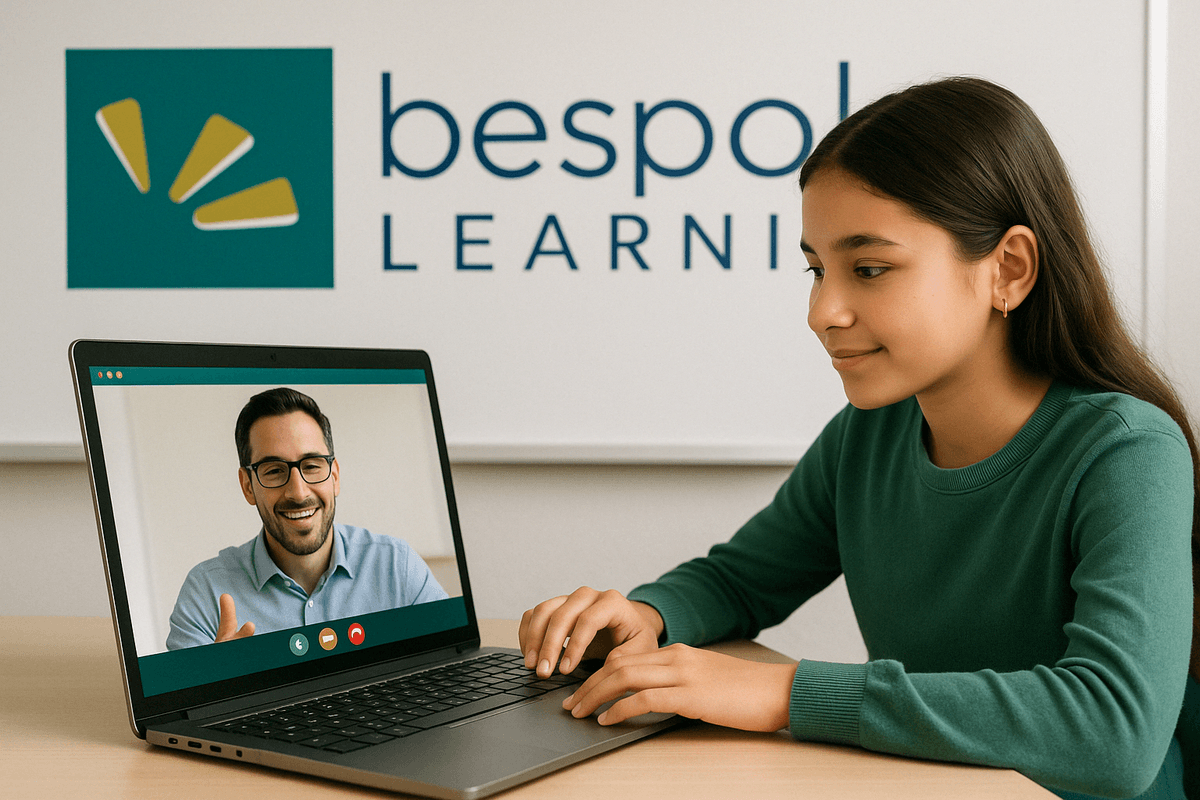 Student engaging in online IB and AP tutoring session with Bespoke Learning
